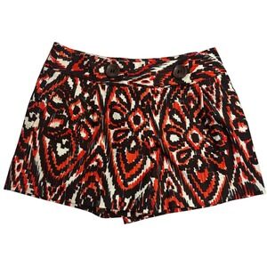 Milly Ikat Print Shorts Women Red Black White Excellent Decorative Button Size 8